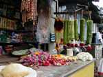 Garland and how flower stand.  Note  how the hanging garlands are wrapped!
