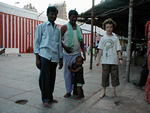 Another of those, "can we take a photo" photos.  The guys wanted a picture of their kid with Maggie but the little kid was terrified so they had to get in the photo, too.  We've started taking our own photo, too.  What the heck.