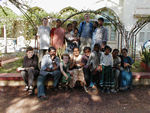 A photo by request outside the Ghandi Museum