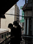Looking out the window from Pensione Roma