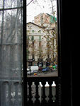 Looking out the hotel window