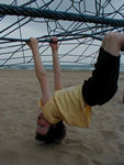 Maggie at the bottom of the Eiffel Tower of Piles