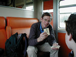 Flashcards on the train