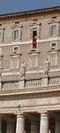 Pope in his window giving his talk.  He's the white speck.