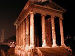 Temple of Portunus, typically Roman with high base and steps up the front.  Portunus was (or is!) the god of ports.  