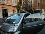 A wonderful lady with a Smart car.  We admired her car in a library parking lot.  She drove around until she found us again and let us take pictures with the kids inside the car.