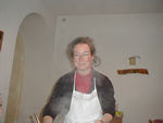 Monica serving pasta