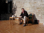 Coffee outside.  It's just warm enough, if the sun is out.