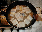 The eel cooking.