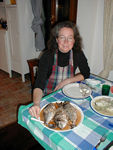 Monica and the fish and ray we bought at the market