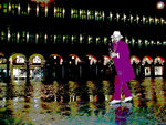 The sax player in a "jazzed up" picture that Monica wants to trade for a CD