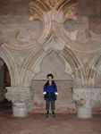 Maggie with a bit of the Doge's Palace that was removed during restoration