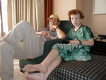 Mark and Maggie watching Jumanji.  Maggie is holding Mark's hand, because she knew he was scared.