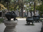 A view of the front courtyard with many stone stele which record who passed the imperial civil service exams.