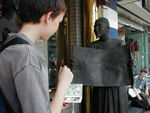 Tote painting with help from a very quiet Chinese friend.