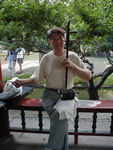 On the east side of the park is a pavilion filled with people singing songs.  They have sheet music and sing quite loudly and well.  The weird thing is that groups sing very close to each other: so close that it's sometimes to distinguish what any one group is singing.  