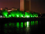 Back along the river in Chengdu.  We again got on a bus having only the vaguest idea where we were headed.  The driver assured us all would be well, or maybe he was just saying he would be well if we paid our fare and got on his bus.  In any event, the bus stopped at a city bus stand, the driver said "28! 28!" and drove off.  We should have followed his advice and hopped on bus number 28, instead we decided to take a taxi, figuring we could be certain we would get to our hotel.  Trouble was, we didn't have anything showing the name of the hotel in Chinese characters and only knew the English translation of the name.  Finally, we found a slip of paper with the name of one of Chengdu's fanciest hotels on it.  We figured we could walk from there.  But, we we got downtown, we were able to direct the driver to the hotel without a problem.  Bus number 28 would have stopped two blocks away for a third the price.  