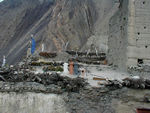 Kagbeni is a dense cluster of mud buildings, towers, and walls.