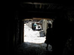 Walking through one of the passageways in town.