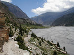 Walking along the riverbed