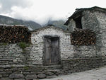 wood stacked on rooftops