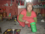 serving the dhal bhat