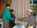 Teaching Sita how to play the hand slap game