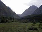 View from our window.  The place was tidy.  The food pretty good.  The view fabulous.  The garden lovely.  Yet, all the walls in the sleeping area stopped six inches from the ceiling.  That mean we shared sneezes, snorts, and sniffs with everyone else on our floor.