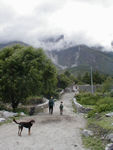 Heading into Kagbeni, telling stories to each other