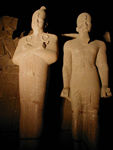 These granite figures are much larger than lifesize