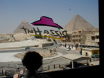 The best view is from Pizza Hut.  We didn't eat there, but we did use the bathrooms.  Somehow that seemed appropriate.
