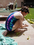 Maggie at poolside