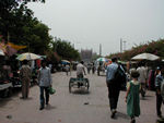 Walking toward the mosque