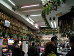 Museo de Jambon - yes, that is indeed "The Museum of Ham" and those are indeed real hams along the walls.  It's a restaurant and cafe