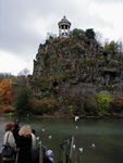 The butte and a temple