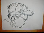 Monica's sketch of Mark (no I have not grown a moustache)