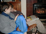 Tote and Duncan at the (awful) Rainbow Hostel in Dingle