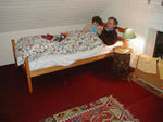Story time in Maggie's attic room