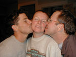 Local artist receives adoring kisses from groupies