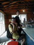 Duncan and Tote in the food booth