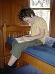 Maggie working on her journal.